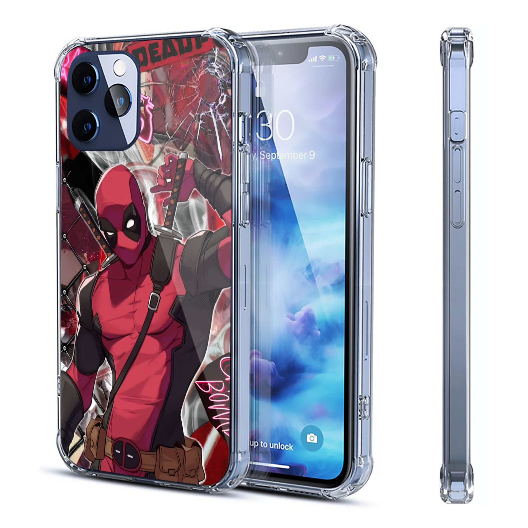 （画像用） Deadpool デッドプール 【iPhone 12シリーズ対応】透明スマホケース（クリアソフトケース）
